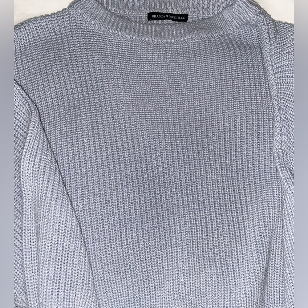 Brandy Melville Blue Ribbed Cardigan Sweater